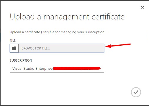 Upload certificate dialog